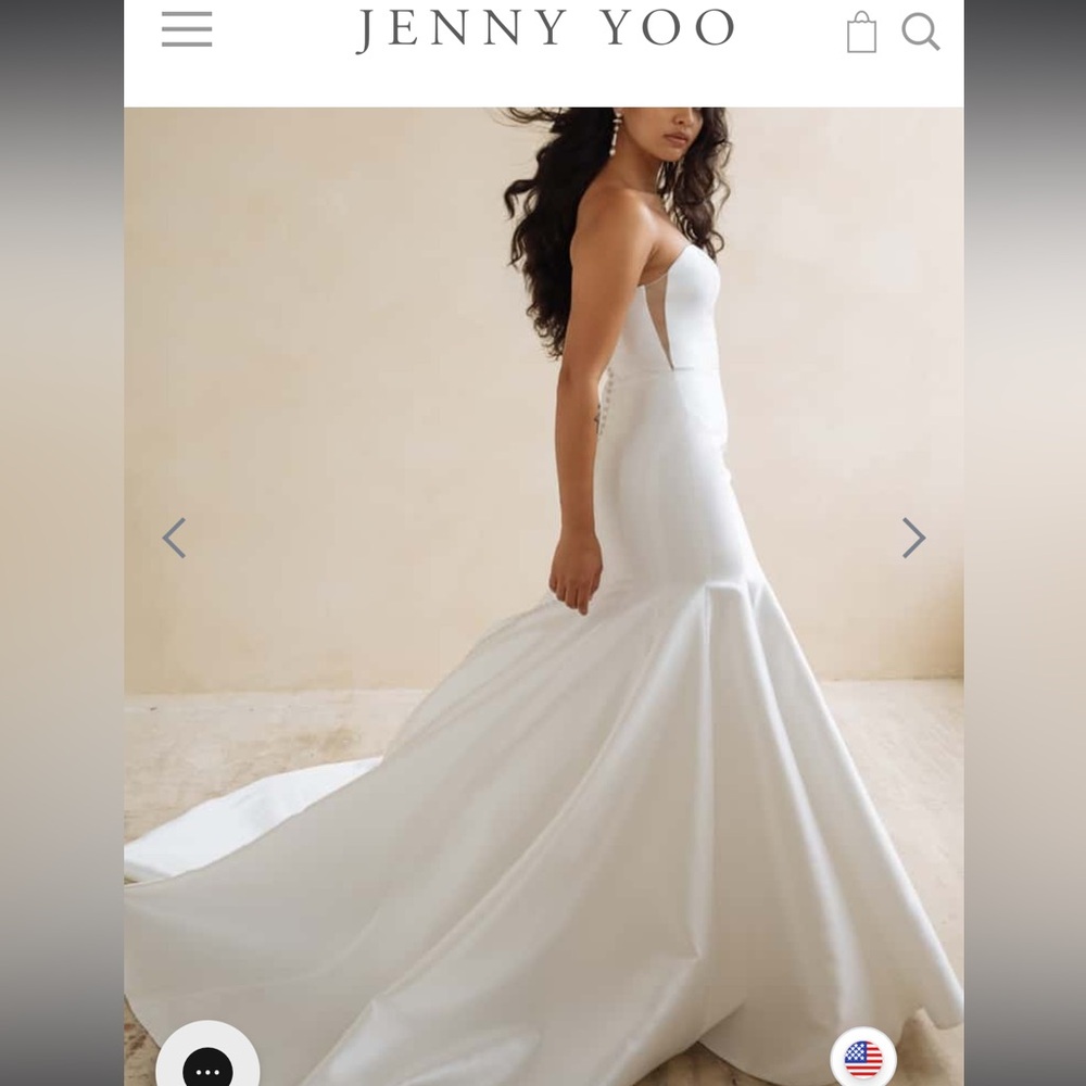 Jenny Yoo Classic White Strapless Wedding Dress (Lucia Wedding Dress) - Picture 7 of 11